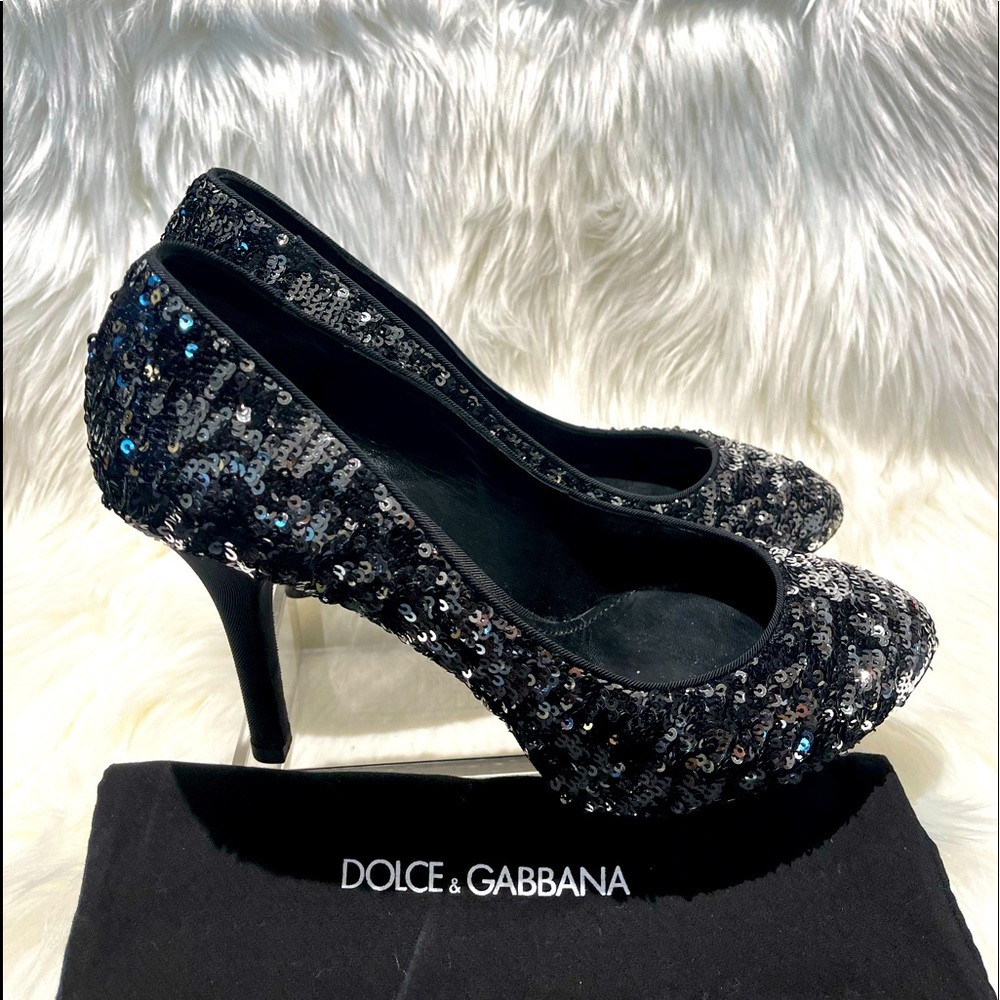 Dolce and Gabbana sequined gently worn pumps